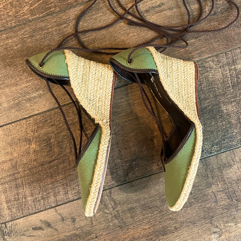 Daniblack Espadrilles In Olive Color. Size 8.